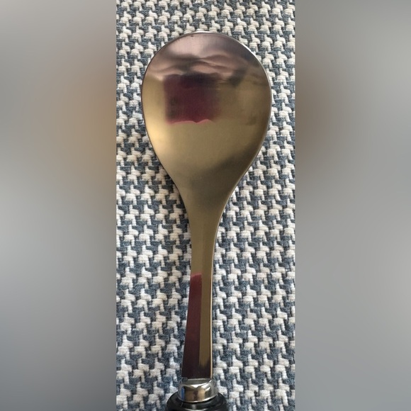 Rae Dunn Black Serve Spoon with Silver Head - Picture 3 of 3